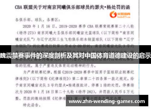 魏震禁赛事件的深度剖析及其对中国体育道德建设的启示